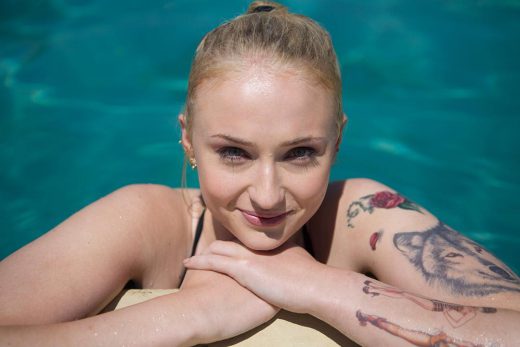 Sophie Turner with temporary tattoos