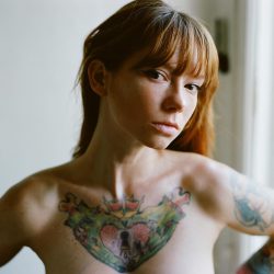 Hattie Watson’s chest tattoo